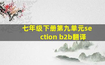 七年级下册第九单元section b2b翻译